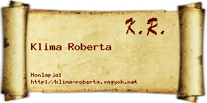 Klima Roberta névjegykártya